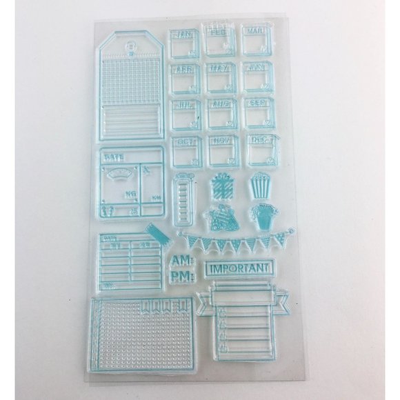 Journal Planner Calendar Activity Stamps Kit 26 PC Scrapbooking Diary mq - Picture 2 of 8